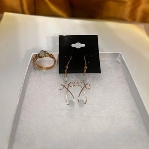 New handmade Aqua Marine crystal jewelry set